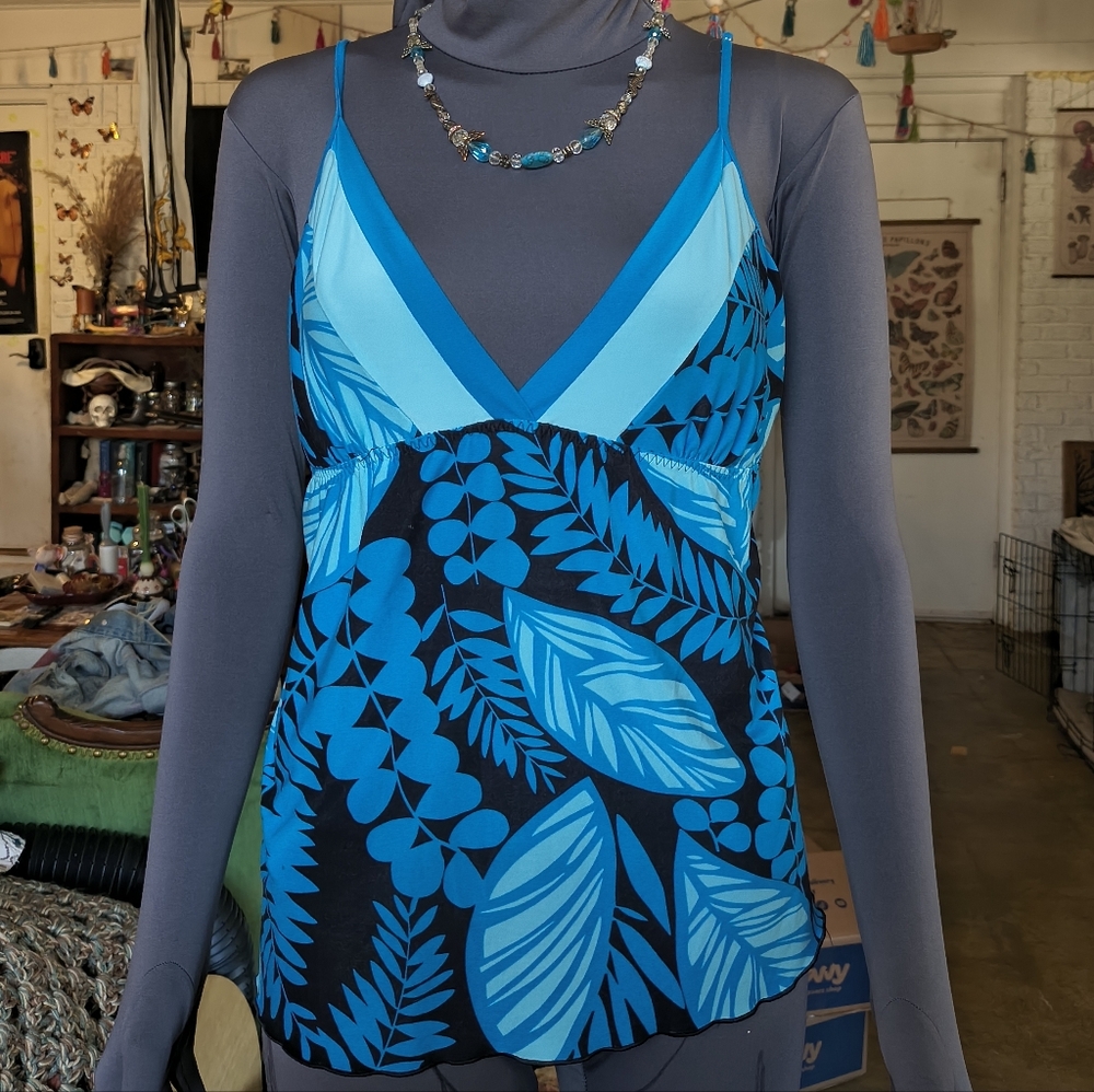 Secret Treasures Vibrant Blue Leaf Camisole